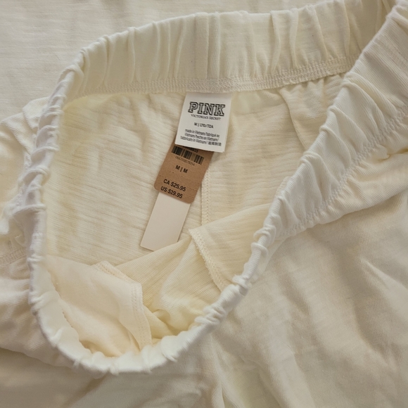 NWT New Pink! Victoria's Secret summer lounge shorts and tee shirt top creamer - Picture 2 of 5
